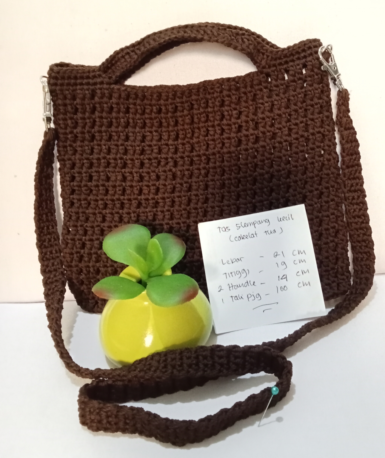 Tas Slempang Kecil Cokelat Tua